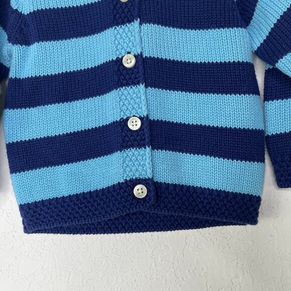 OshKosh Baby Blue Striped Sweater 12 Months, Fall, Winter, Cozy, Cotton Blend - Picture 3 of 7